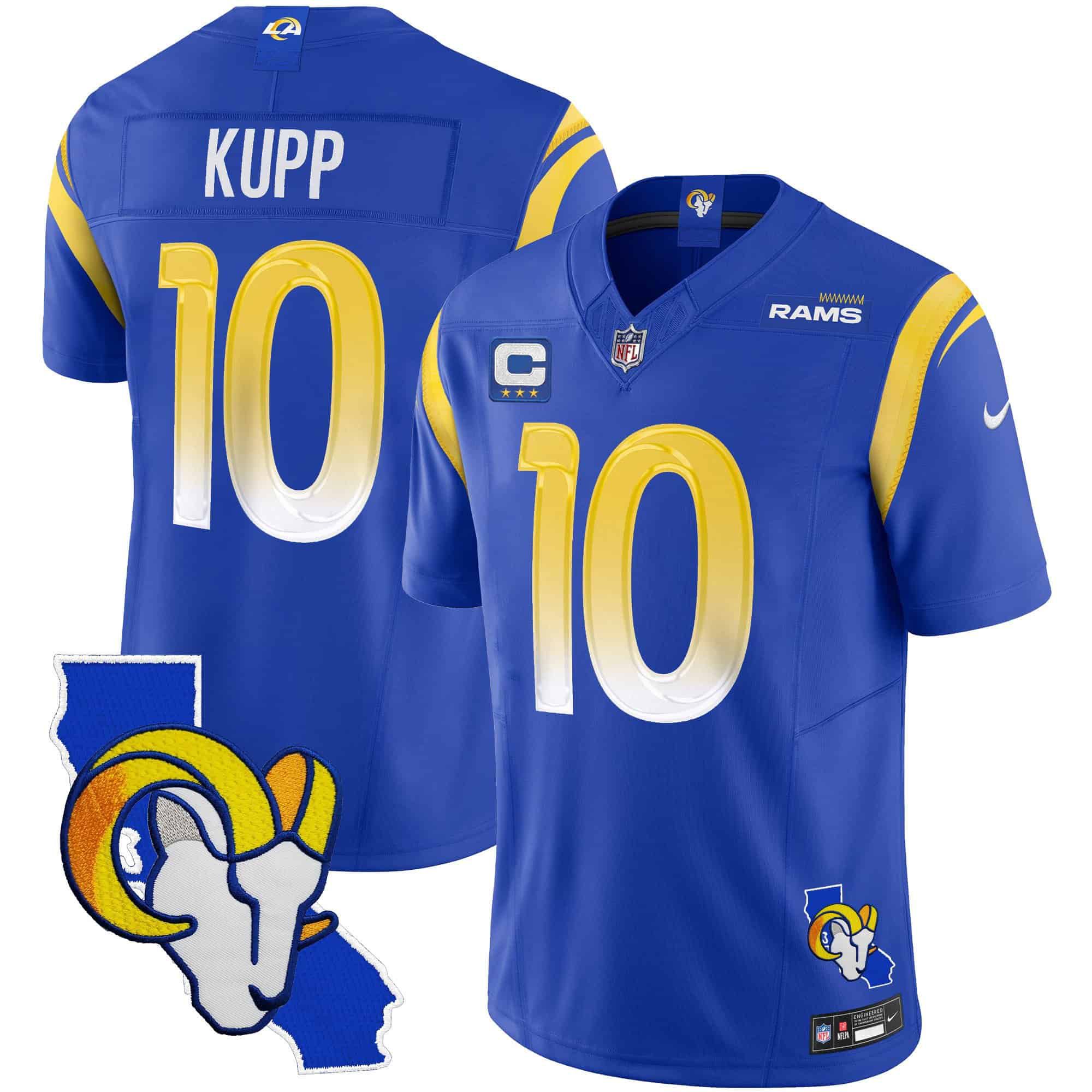 Men Los Angeles Rams #10 Kupp Blue 2024 Nike California Patch Vapor Limited NFL Jersey style 1->indianapolis colts->NFL Jersey